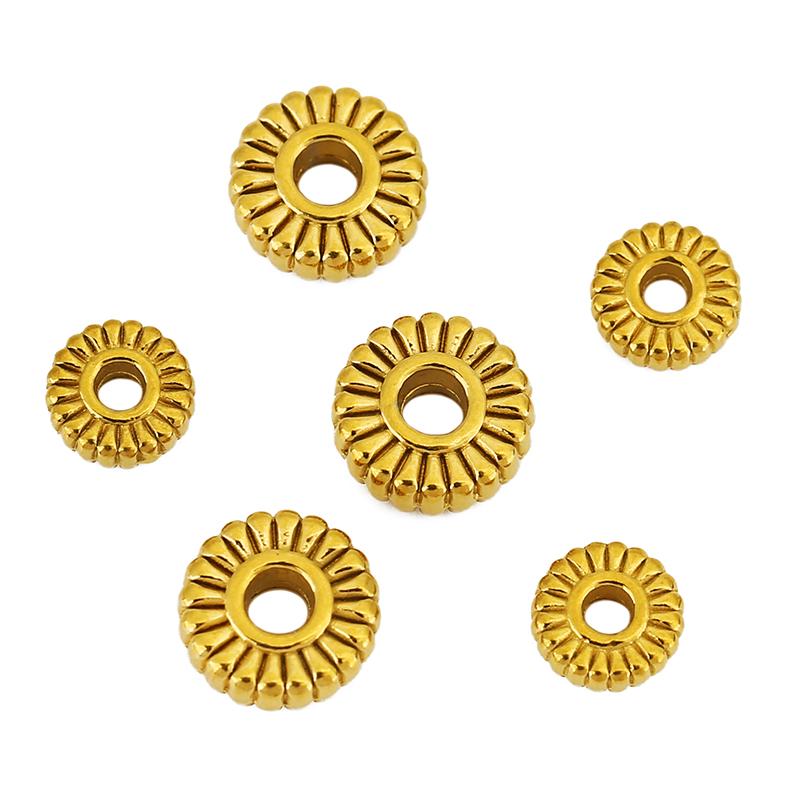 10 Stück Edelstahl Große Loch Abstandshalter Perlen 6mm 8mm PVD Nie Verblassend Halskettenperlen Armband Zubehör Schmuckherstellung Zubehör
