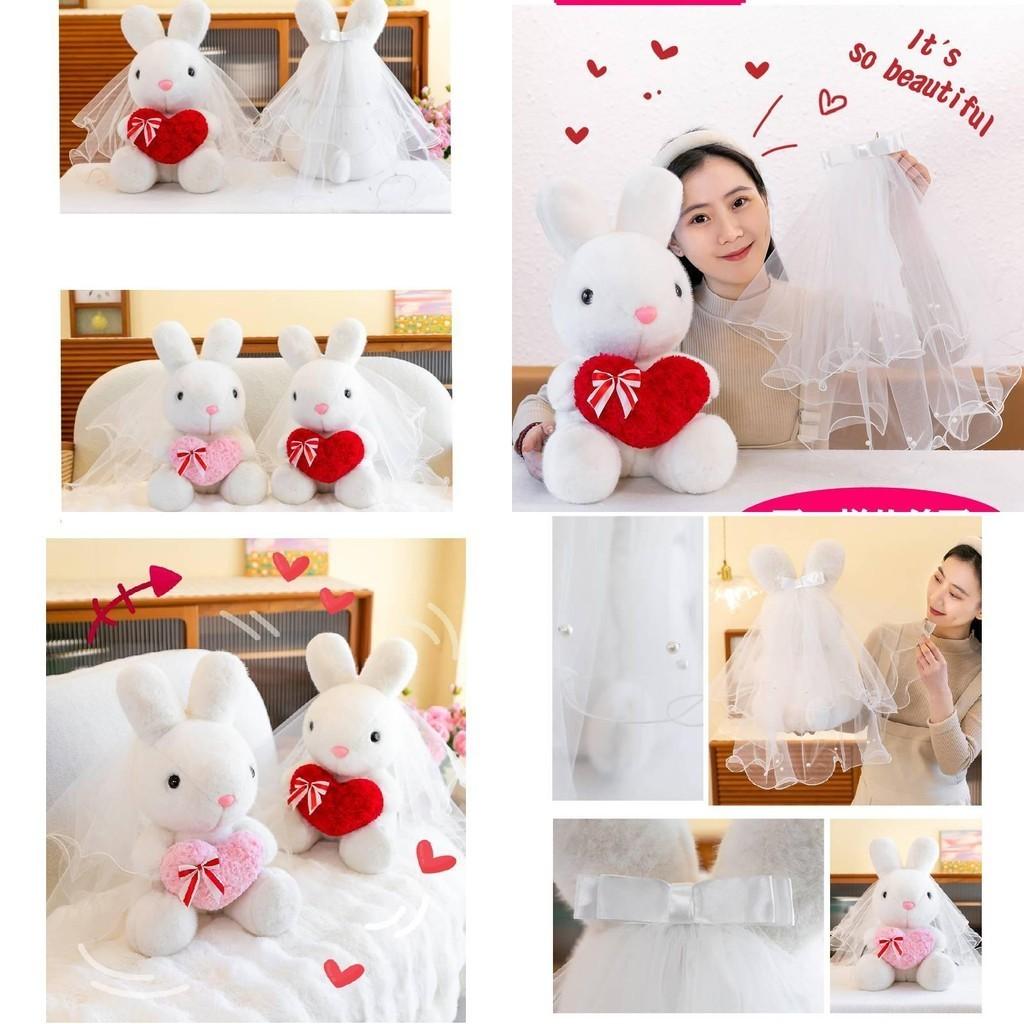 Cute Wedding Bunny Plush Toy For Girlfriend Valentine's Day Gift 45cm Pink Red