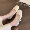 Silver Light Mouth Single Shoes Women's Spring and Autumn Casual Retro Small Leather Shoes Soft Flat Mary Jane Shoes
