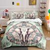 Mandala Decorated Elephant Illustration Duvet Cover Set With 3D Printing Design Soft Polyester Bedding Set All-Season Comfort