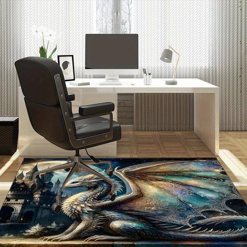 Dragon themed office rug for modernhome decor dragon art fantasydesign living room carpet Anti slip carpet can be machine washed