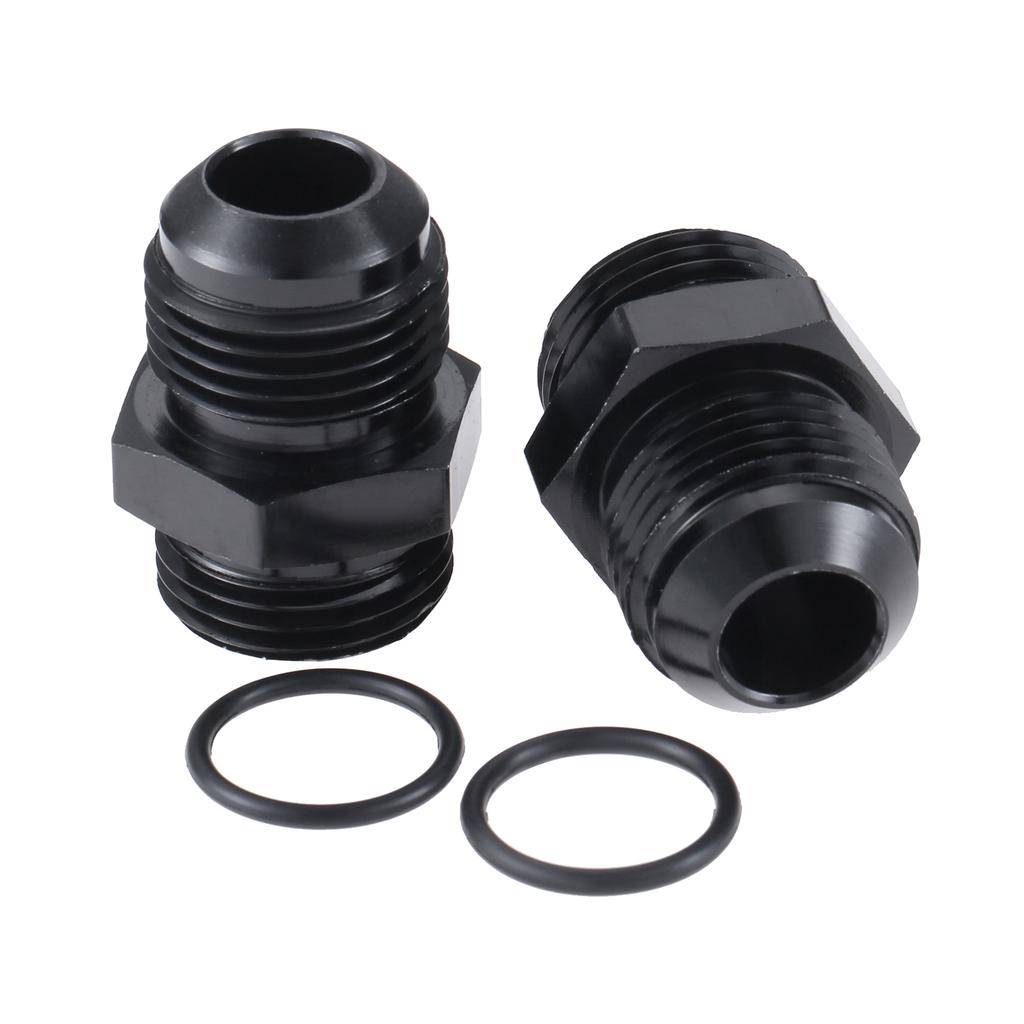 2Pcs 6/8/10AN Male To 6/8/10AN ORB Male Flare Fitting Adapter with O-Ring Straight Aluminum Hex Connector for Auto Fuel Oil Line