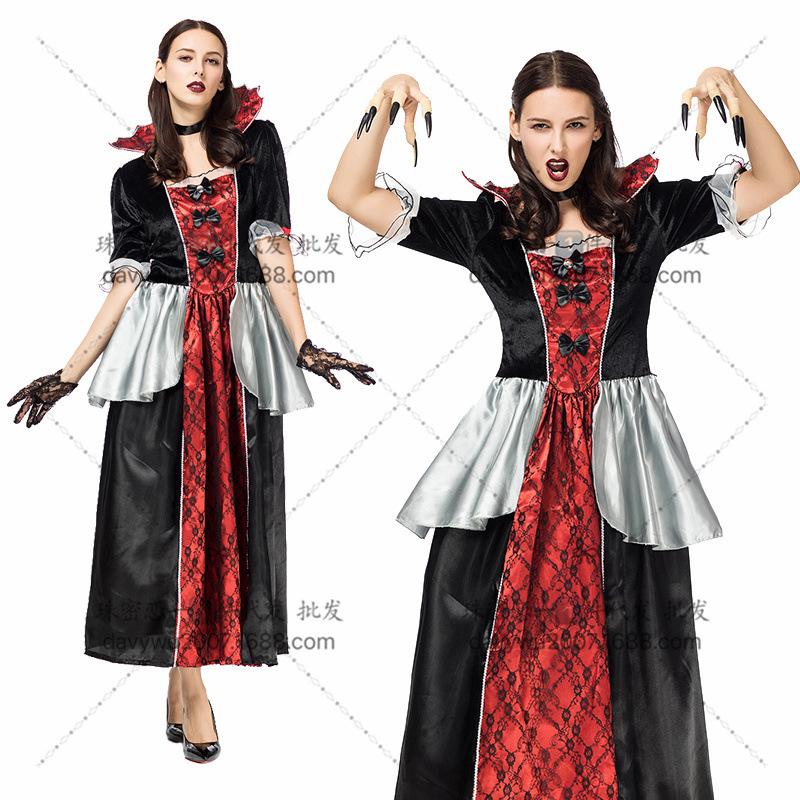 

Хэллоуин маскарад дьявольская одежда ведьминская форма новый готический женский костюм вампира XL