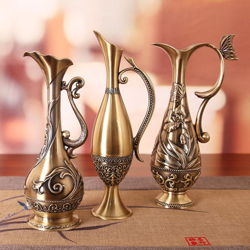 Europäische Retro-Vase, eine Blume, kreatischer Hof-Schreibtisch Nachttisch, Wohnzimmer-Blumenarrangement, einfaches Esszimmertisch-Dekoration, künstliche Blume