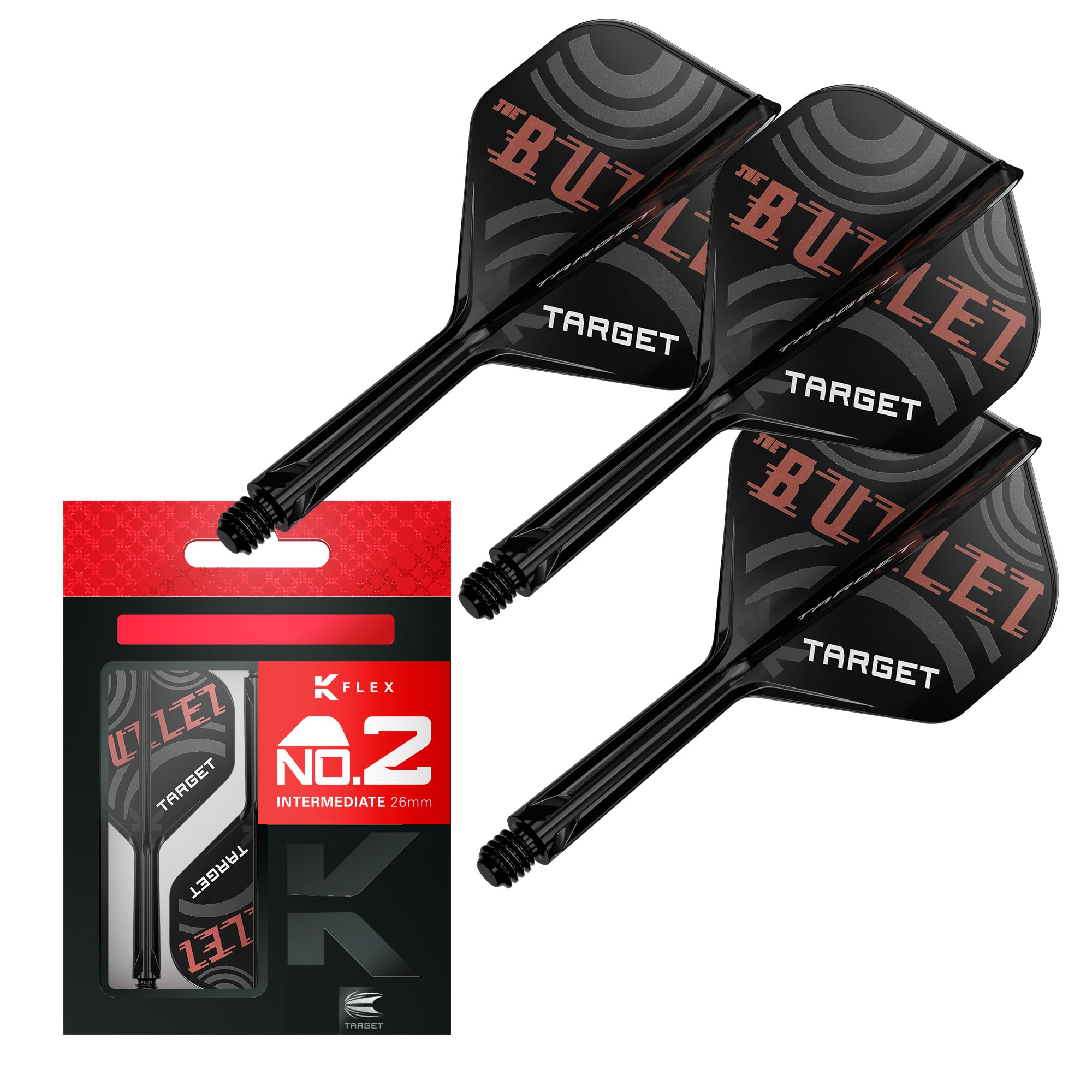 

TARGET Darts Stephen Bunting KFLEX Flight Shaft System 2 KFLEX Flight Short and Medium & No. (Standard) All-in-One 3-Pack (19mm), In-Bit (26mm),
