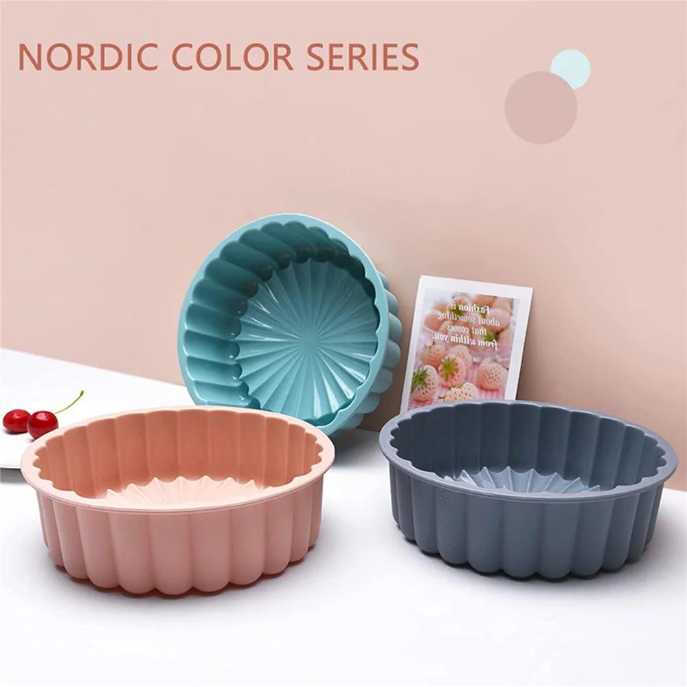 Silicone Round Cake Mold 8 Inch Silicone Cake Pan For Baking Charlotte Cake Pan Baking Strawberry Shortcake Cake Mold DIY Cactus