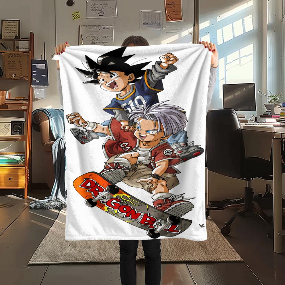 Dragon Ball veikėjo spaudinio flanelinis pledas Aukštos kokybės Patogus visais metų laikais Namų dekoras Šiluma ir jaukumas Puikiai tinka Kalėdų dovanoms