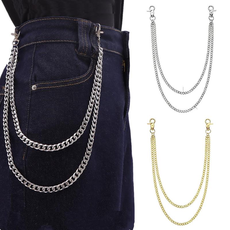 Chaîne de taille Punk Unisexe Porte-clés Long à Poche Légère pour Étudiant Port Quotidien Accessoire Anti-perte