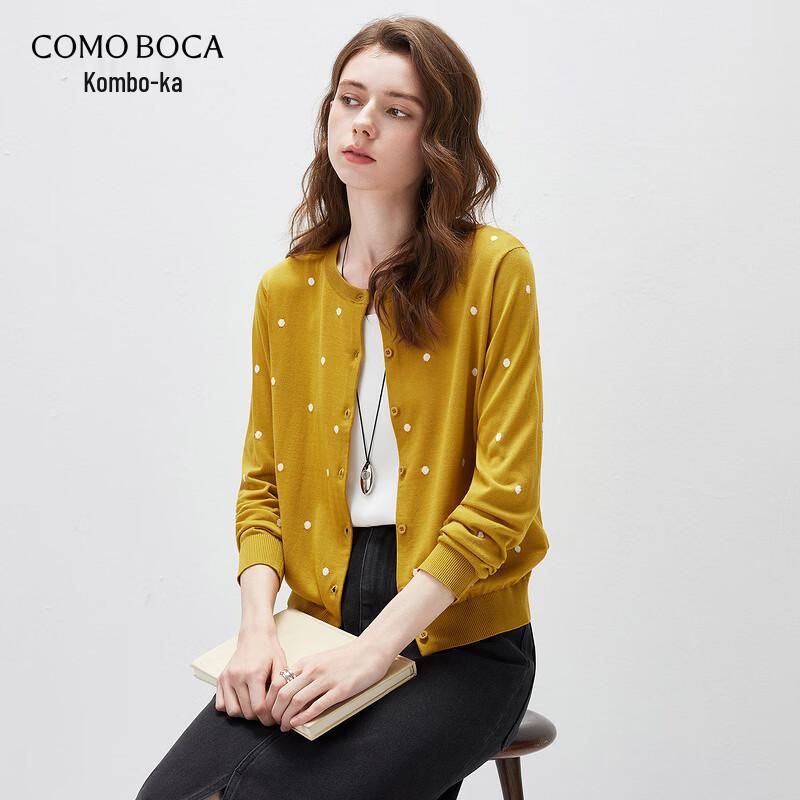 Comon Boca Women's Polka Dot Lyocell Tencel Knit Cardigan