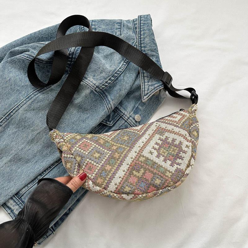 Ethnic Style Large Capacity Dumpling Bag Autumn New Fashion Trend One-shoulder Crossbody Bag Vacation Style Niche Women's Bag