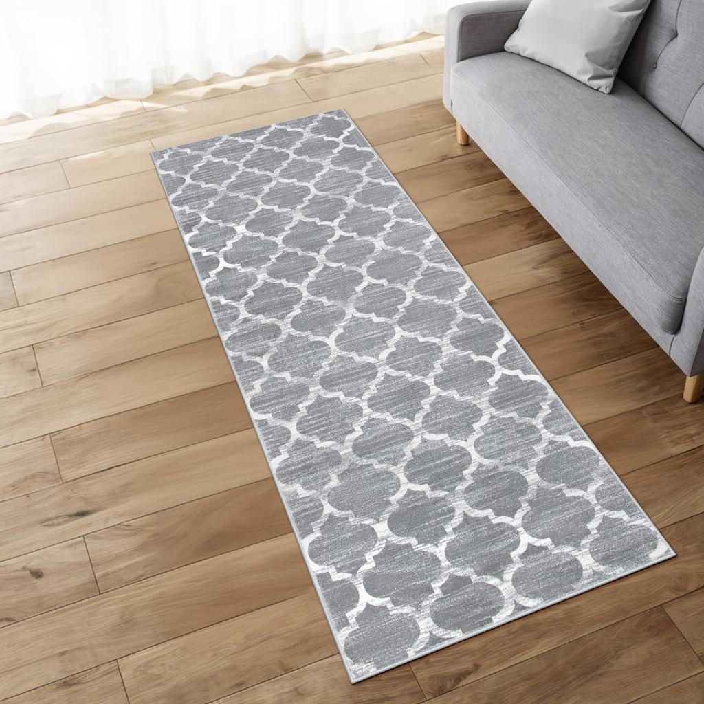 HAOCOO Washable Hallway Rug, 60x180cm, Nordic Style, Fluffy Sorghum Pattern Rug, Non-Slip, Suitable for All Seasons, Compatible with Heated Carpets, L