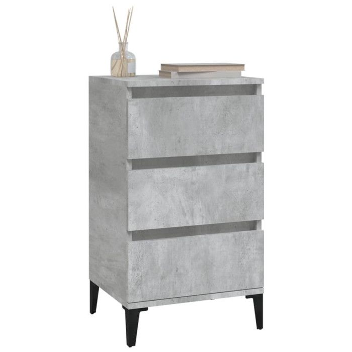 VidaXL Bedside Table Concrete Grey 40x35x70 Cm Engineered Wood 819672