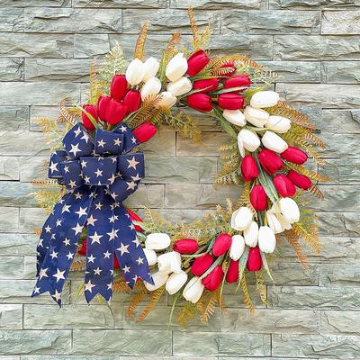 American Independence Day Wreath 4 TH of 7 Garland for Outdoor Window Indoor