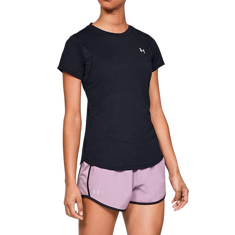 Under Armour Streaker Running Short Sleeve Tee Women Tops Black 1341520-001