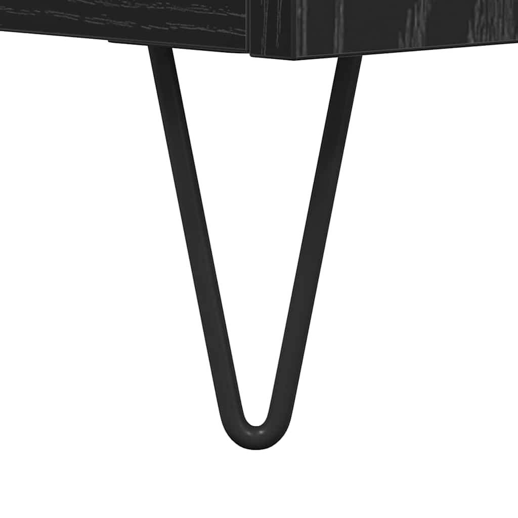 Coffee Table Black Oak Effect 60 X 44.5 X 45 Cm Wood Based Material
