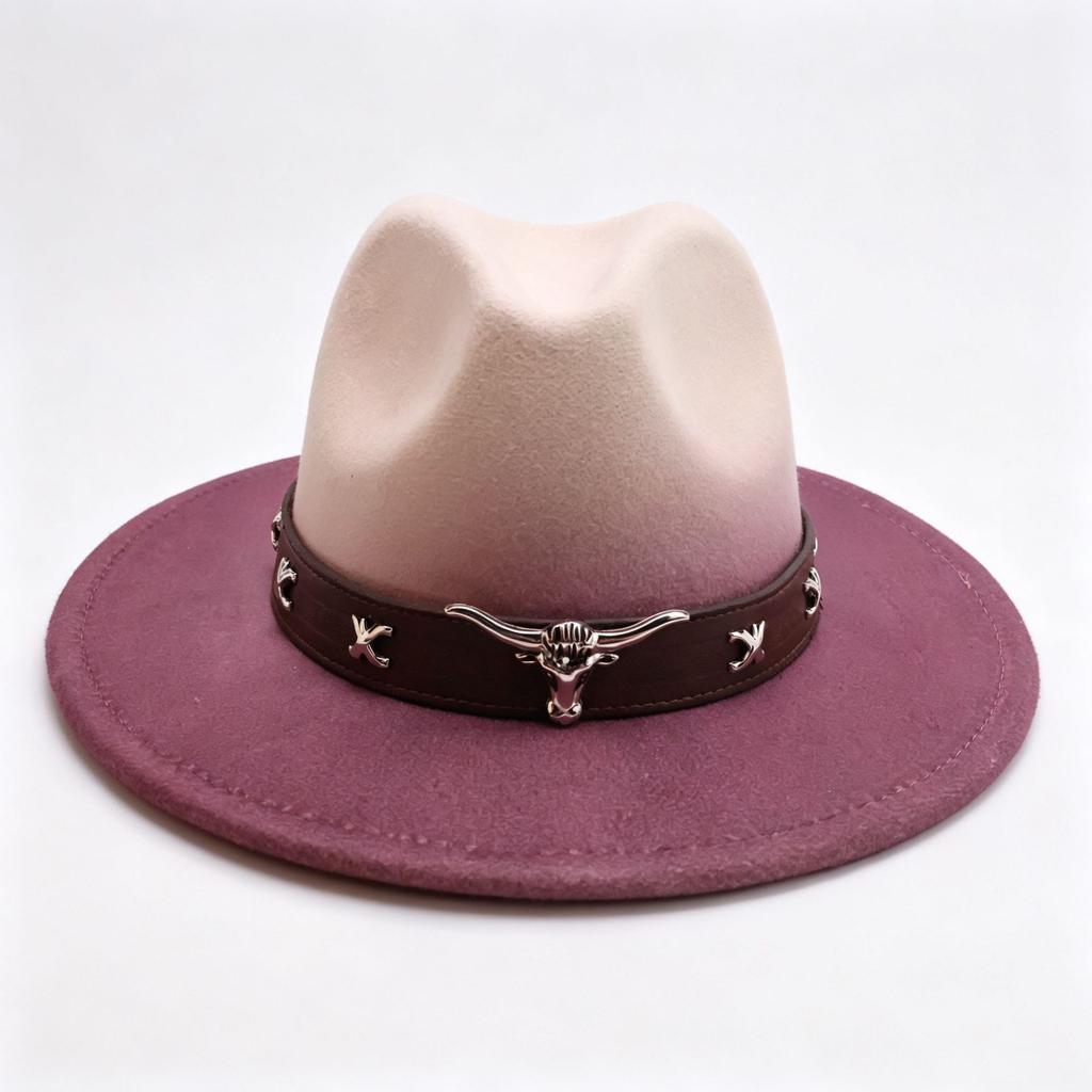 Four Seasons One-word Western Cowboy Hat Fashion Bull Head Accessories Cowboy Hat European and American Style Hat