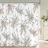 3D Shower Curtain Nordic Style Flowers Plant Leaves Printed  Waterproof Polyester Fabric Bath Curtains For Bathroom With Hooks