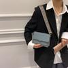 Popular contrasting color single shoulder small square bag retro new texture fashionable woven wide shoulder strap women's bag
