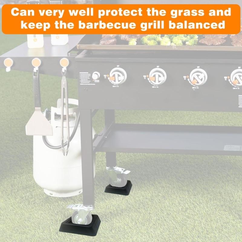 4PCS Durable Rubber Griddle Leveling Feet Keep Your Grills Stable On Grass Concrete Or Uneven Ground Barbecue Pads