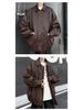 Men's Retro Brown PU Leather Jacket - 2025 Autumn/Winter Lapel Style