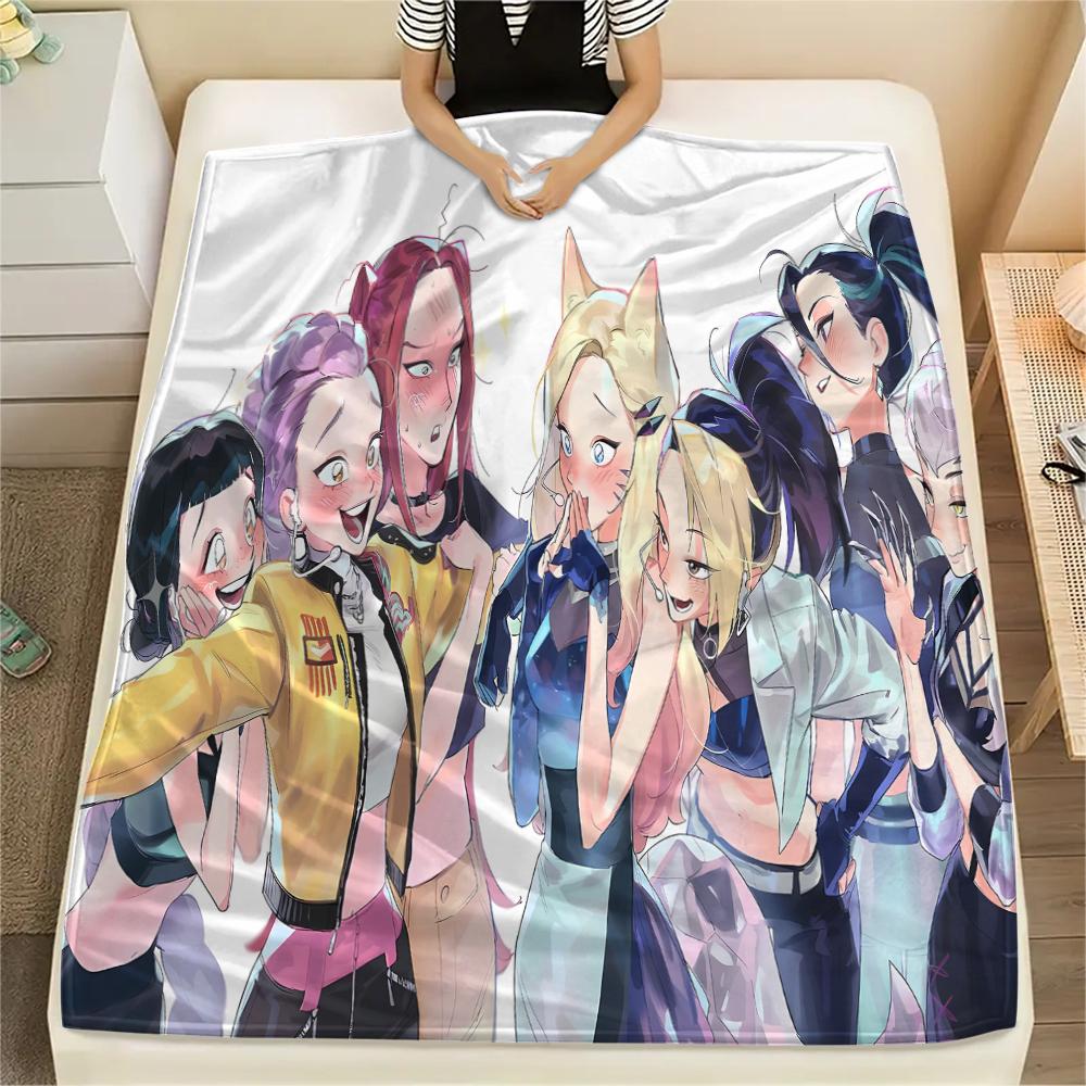 1 Stück Kpop Dämonenjäger Druck Flanelldecke, Hohe Qualität für alle Jahreszeiten, Heimdekoration, Wärme und Komfort, Perfekt für Weihnachtsgeschenke