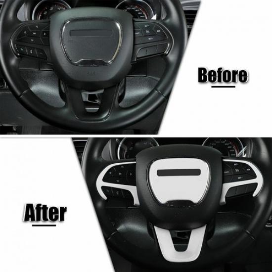 Steering Wheel Panel Cover Decor Trim For Dodge Challenger/Charger 2015+ White