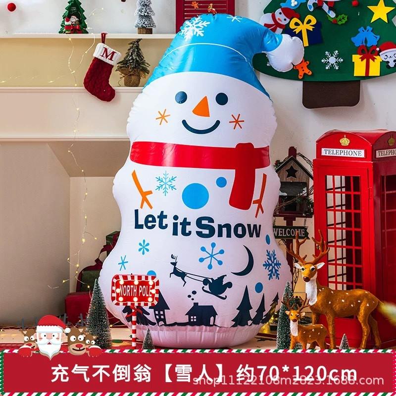 Christmas Inflatable Santa Snowman Tumbler Outdoor Yard Decor PVC Xmas Party Prop