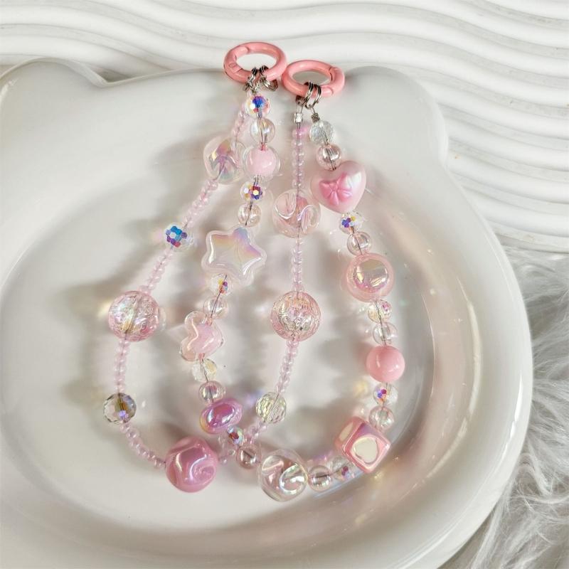 Eye Catching Mobile Phone Chain Handmade Beaded Cellphone Lanyard For Women Girls Telephone Strap Jewelry Drop-resistant