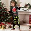Print Cute Family Set Pajamas, Home Clothes, Family Set Long Sleeve Top Pants Set