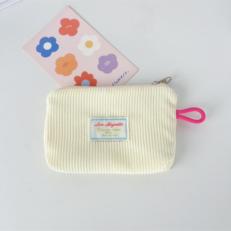 2026 New Corduroy Zero Wallet Solid Color Portable Pocket Wallet Zipper Coin Purse Card Bag Key Earphones Lipstick Case