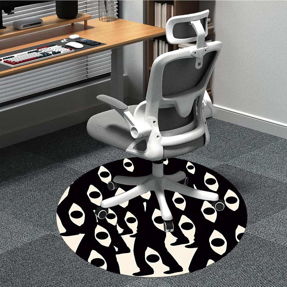 

1pc Eyes Silhouettes Office Round Area Rug, Indoor Mat Suitable ForOffice, Under Office Chairs Bedroom Living Room Home Decor, Room Deco, D047 80cm by 80cm