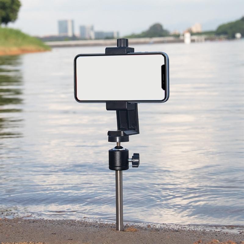 Portable Golf Cart Phone Holder with Landing Pad  Outdoor Ground Spikes Phone Holder for Secure Swaying Recording Analysis
