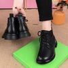 Flat-bottomed Short Boots Women's 2025 Autumn and Winter New Round Head Lace-up British Style Soft-soled Velvet Warm Martin Boots Single Boots