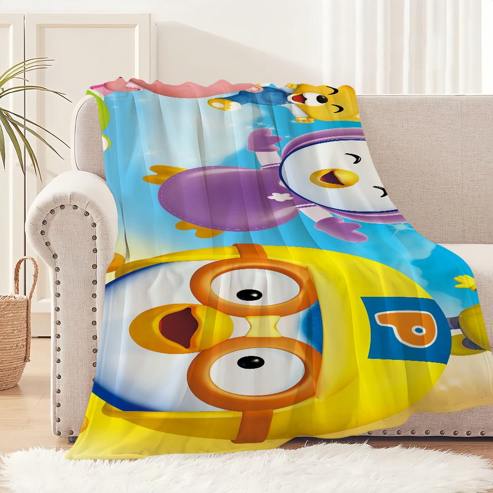 Cartoon Cute P-Pororos-S Penguin Blanket Travel Gift Comfort Warm Soft Plush Suitable For Sofa Living Room Office Bedroom