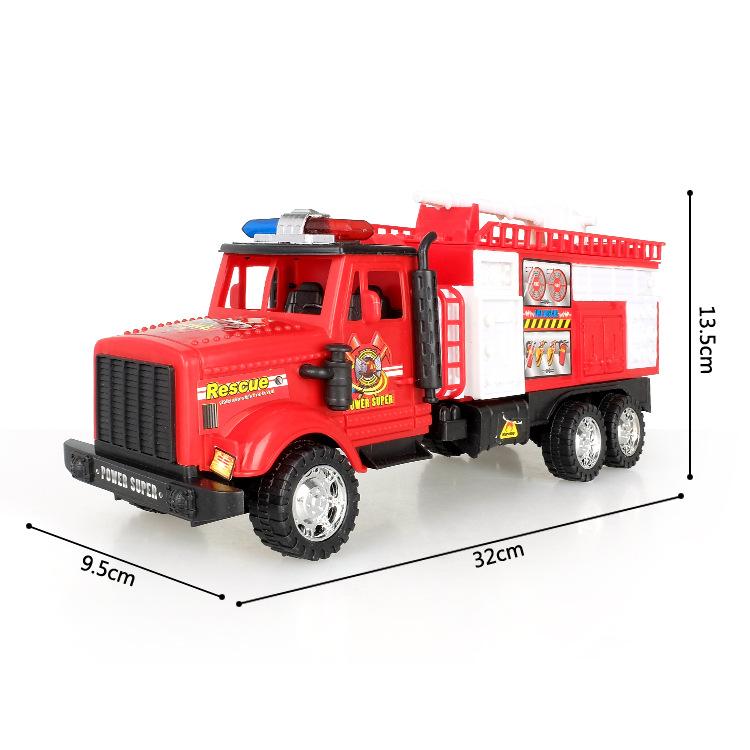Children's Large Inertia Fire Truck Toy City Rescue Fleet Ladder Water Tank Model Boys Truck