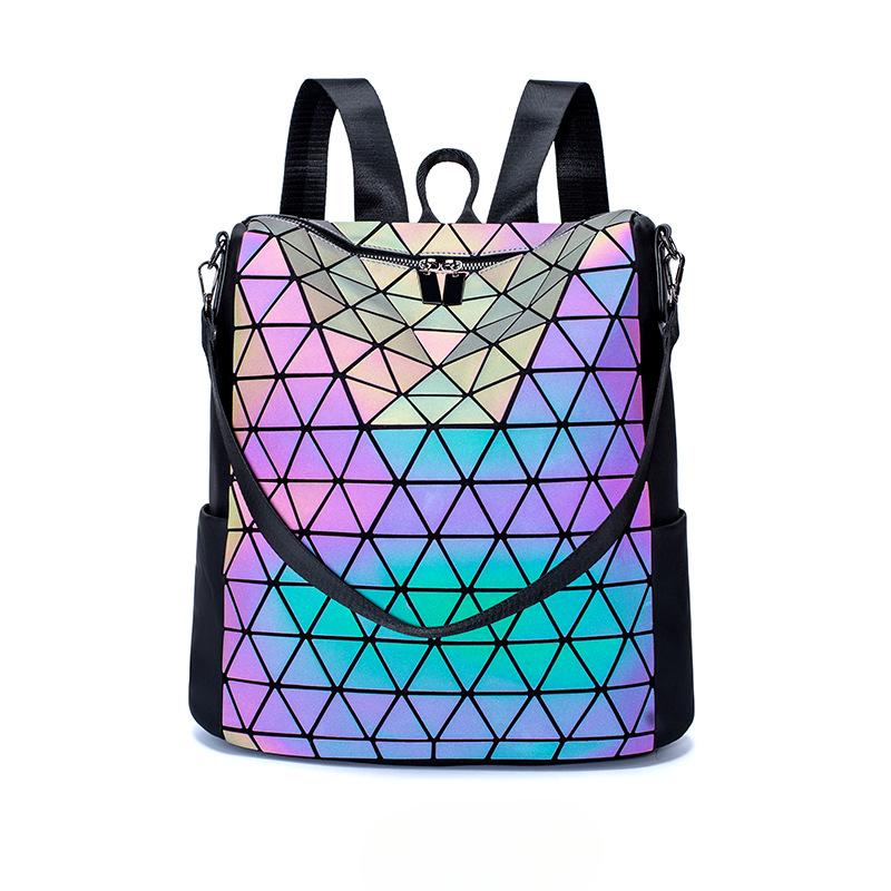 Рюкзак Новый Тренд Рюкзак Мужской и Женский Геометрический Ромбовидный Светящийся Рюкзак Большой Вместимости Универсальная Дорожная Сумка 4249₽