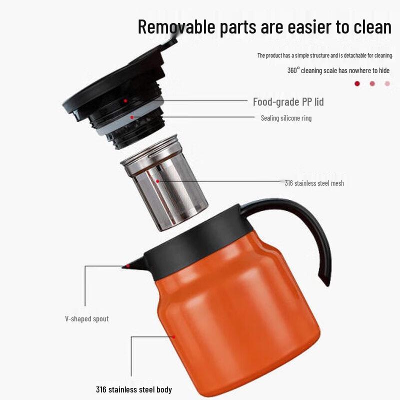 ZISIZ Stainless Steel Steaming Tea Pot