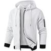 Men's Solid Color Lightweight Hooded Sweatshirt Full Zip Sweatshirt Casual Jacket Jacket