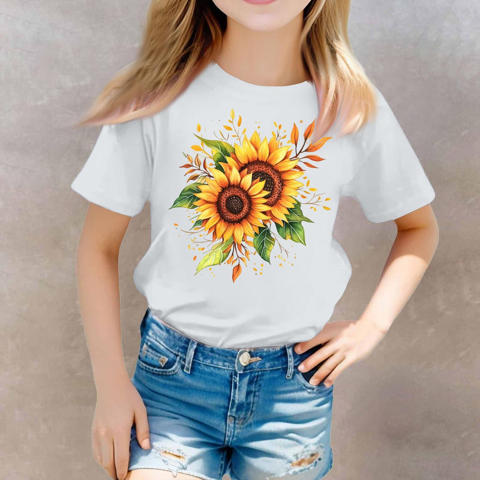 

Повсякденна футболка з короткими рукавами та круглим вирізом для дівчаток 160 білий