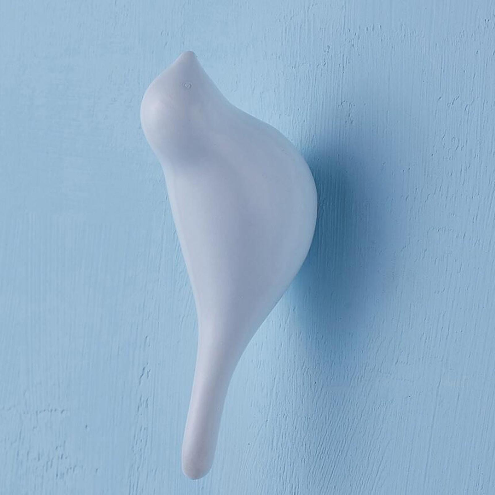 

Креативный настенный крючок с птицей для украшения дома, крючок из смолы под дерево, 3D крючок, крючок для пальто белый