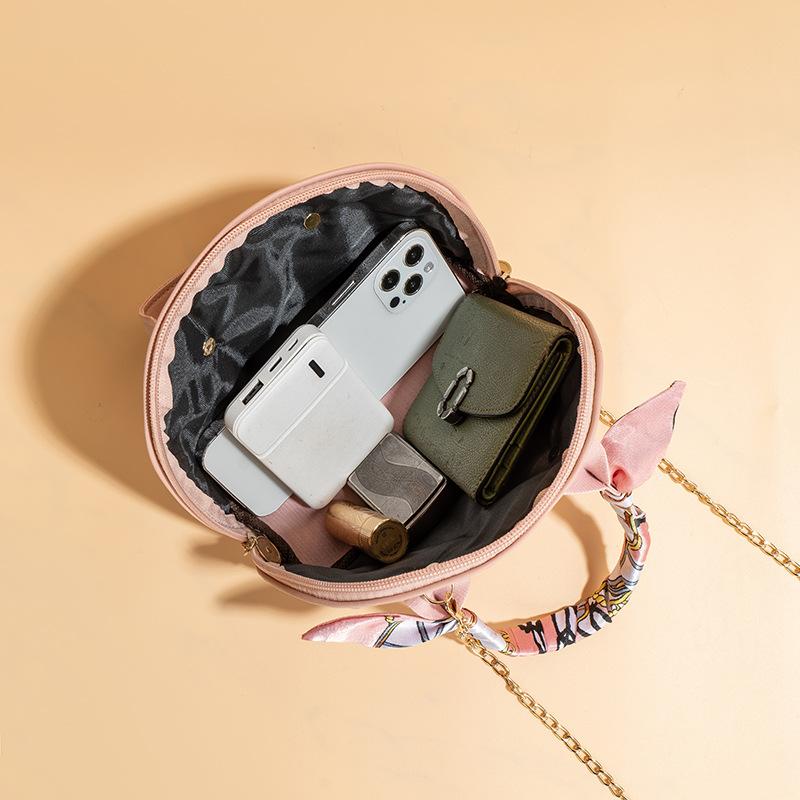 JYL TS Women's Sling Bags  Shell Bag 145 Hand Hold PU Scarf Embroidered Bag