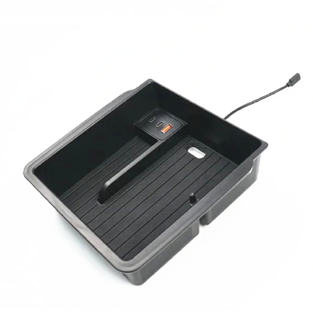 Armrest Box Storage Box With Usb/type C Port For Tesla Model 3 Highland 2024