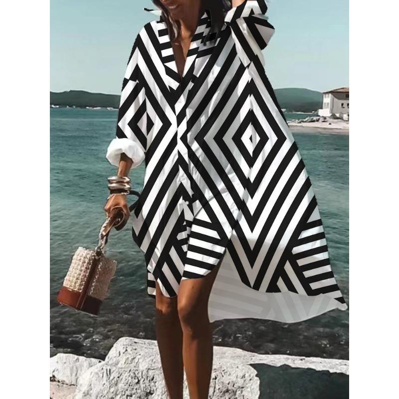 DICFY Women's Fashion Spring Autumn Long Sleeve Casual Dresses