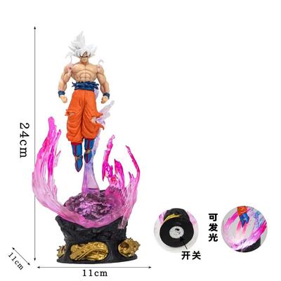 25cm Dragon Ball Son Goku Anime Figur Ultra Instinct Super Saiyan Statuette Sammlermodell Spielzeug Ornament Fans PVC für Runde Sensorische Kompression