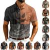 Men's Halloween Print Polo Shirt Lightweight Breathable Mesh Short Sleeve Shirt with Classic Collar Casual Fit for Daily Wear