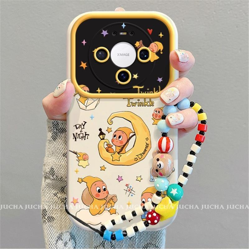 Applicable to Huawei mate80 mobile phone case female with lanyard mate70 all-inclusive lens anti-drop silicone variable star person