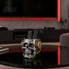 Skull Shaped Desk Accessory Pen Holder, Spooky Resin Makeup Brush Holder Multi-functional Desktop Organizer for Home Office, Halloween Decor