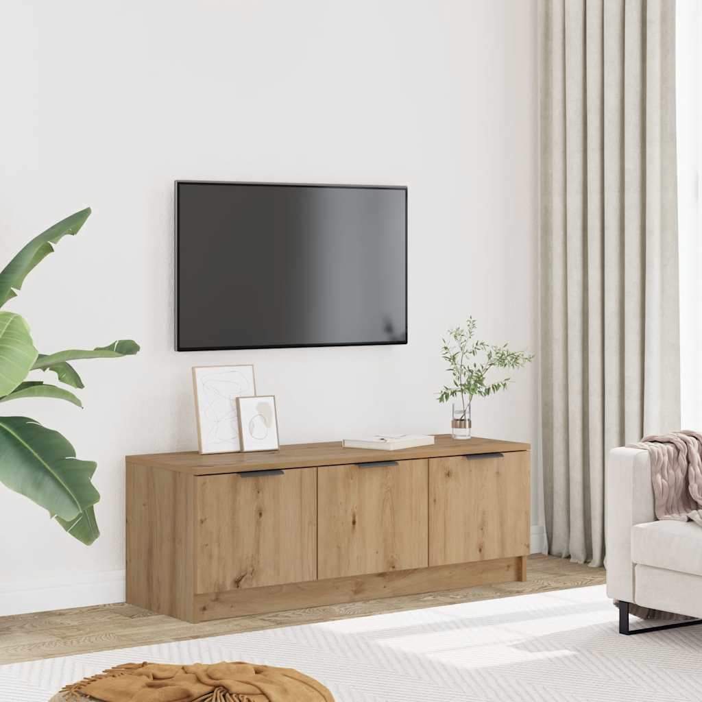 TV Cabinet in Artisan Oak Finish 102 x 35 x 36.5 cm Particleboard