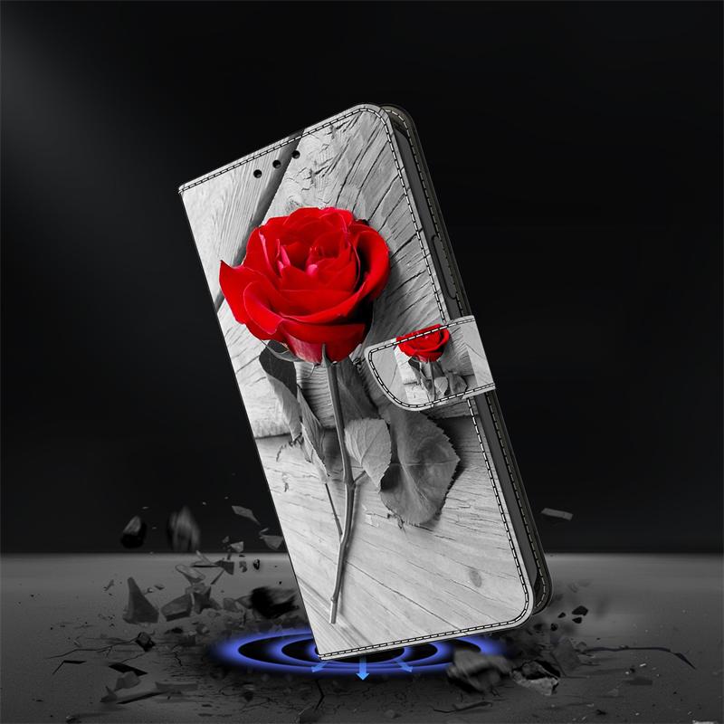 Etui na telefon Samsung Galaxy A55 A35 A34 A33 A32 A31 A16 3D Urocze Malowane Magnetyczne Skórzane Etui z Klapką i Uchwytem Portfel Etui na Telefon Komórkowy