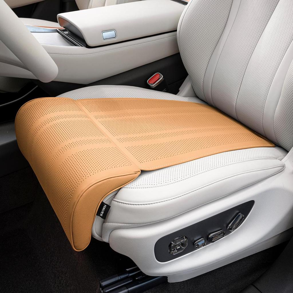 Yangwang Car Seat Cushion with Integrated Leg Rest, All-Season Comfort, Breathable Lychee Pattern for Driver and Passenger Seats